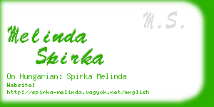 melinda spirka business card